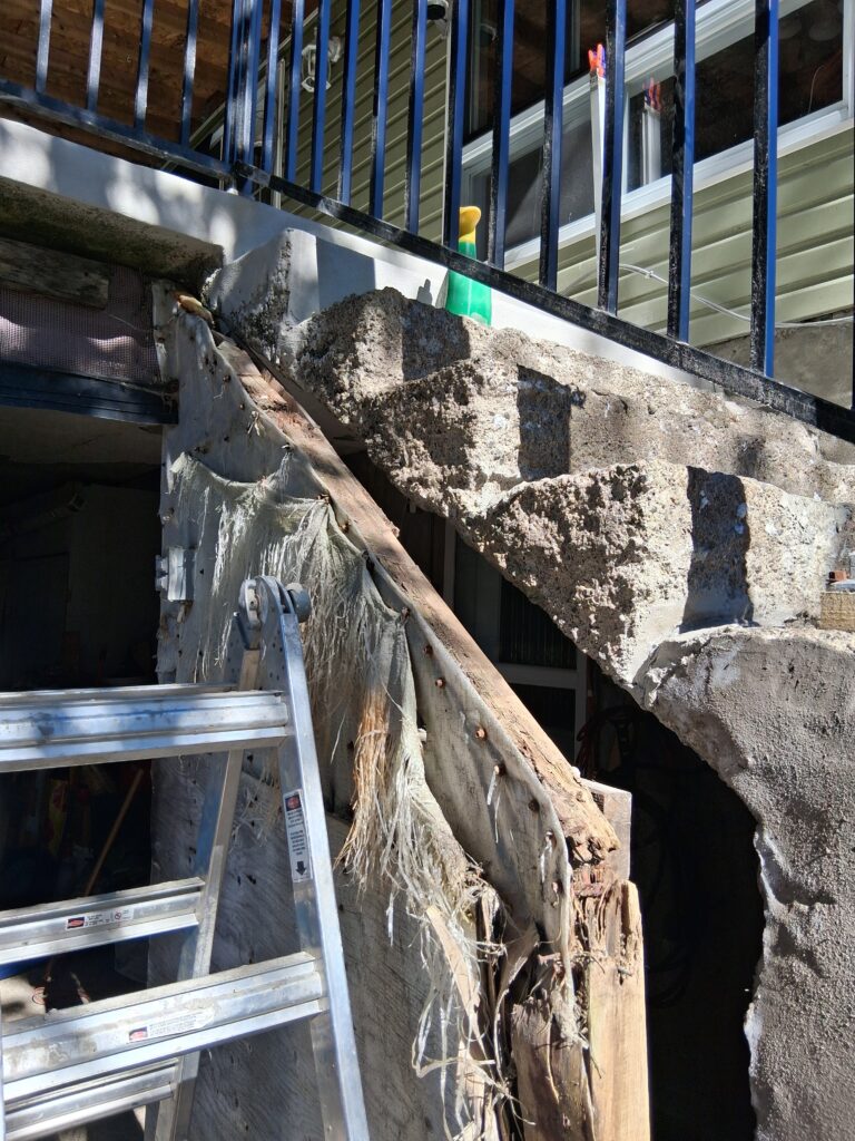 Réparation d'un escalier de béton
